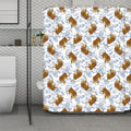 Japanese Tiger Pattern Print Polyester Shower Curtain