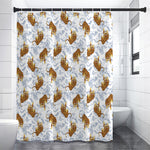 Japanese Tiger Pattern Print Premium Shower Curtain