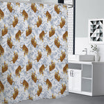 Japanese Tiger Pattern Print Premium Shower Curtain