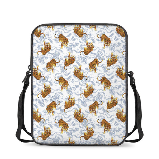 Japanese Tiger Pattern Print Rectangular Crossbody Bag