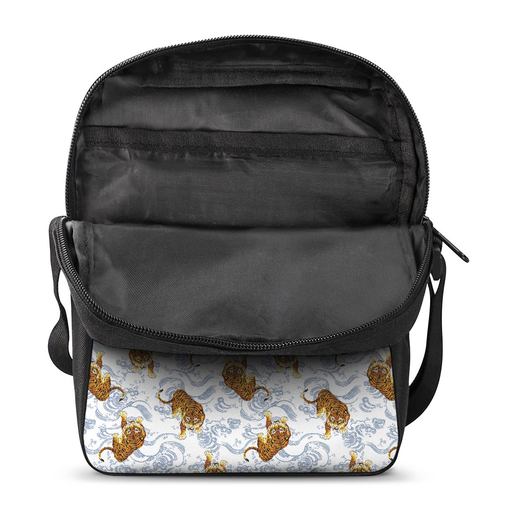 Japanese Tiger Pattern Print Rectangular Crossbody Bag