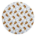 Japanese Tiger Pattern Print Round Blanket