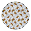 Japanese Tiger Pattern Print Round Floor Mat