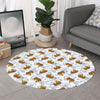 Japanese Tiger Pattern Print Round Rug