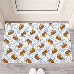 Japanese Tiger Pattern Print Rubber Doormat