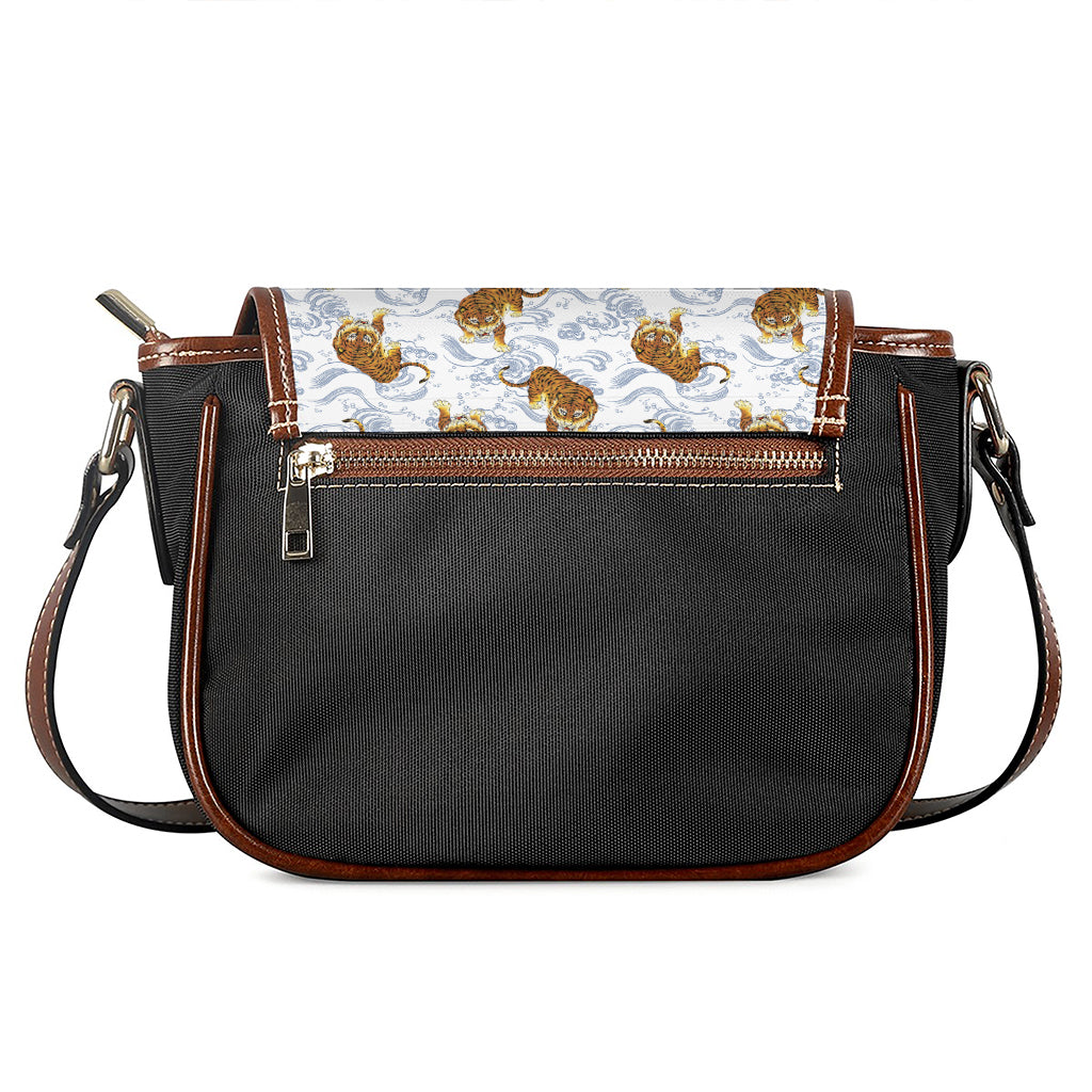 Japanese Tiger Pattern Print Saddle Bag