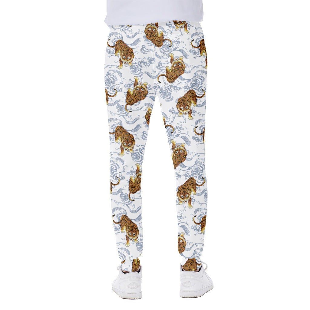 Japanese Tiger Pattern Print Scuba Joggers