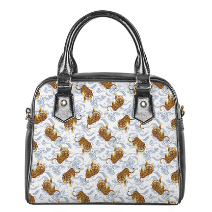 Japanese Tiger Pattern Print Shoulder Handbag