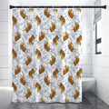 Japanese Tiger Pattern Print Shower Curtain