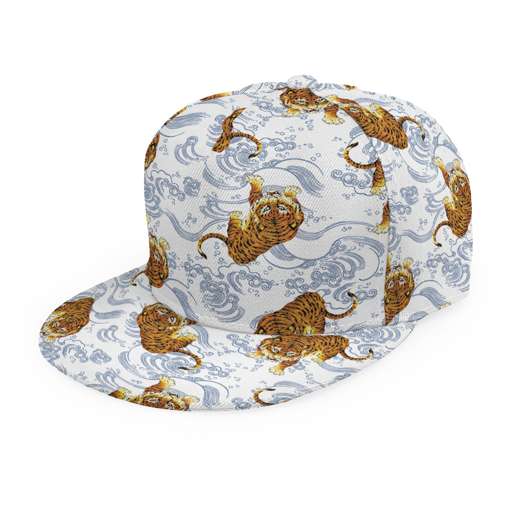 Japanese Tiger Pattern Print Snapback Cap