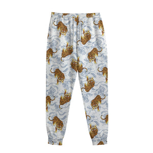 Japanese Tiger Pattern Print Sweatpants