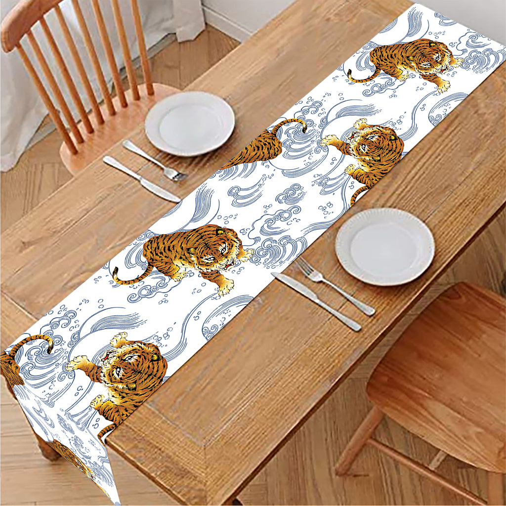 Japanese Tiger Pattern Print Table Runner