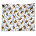 Japanese Tiger Pattern Print Tapestry