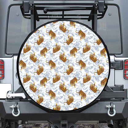 Japanese Tiger Pattern Print Tire Cover