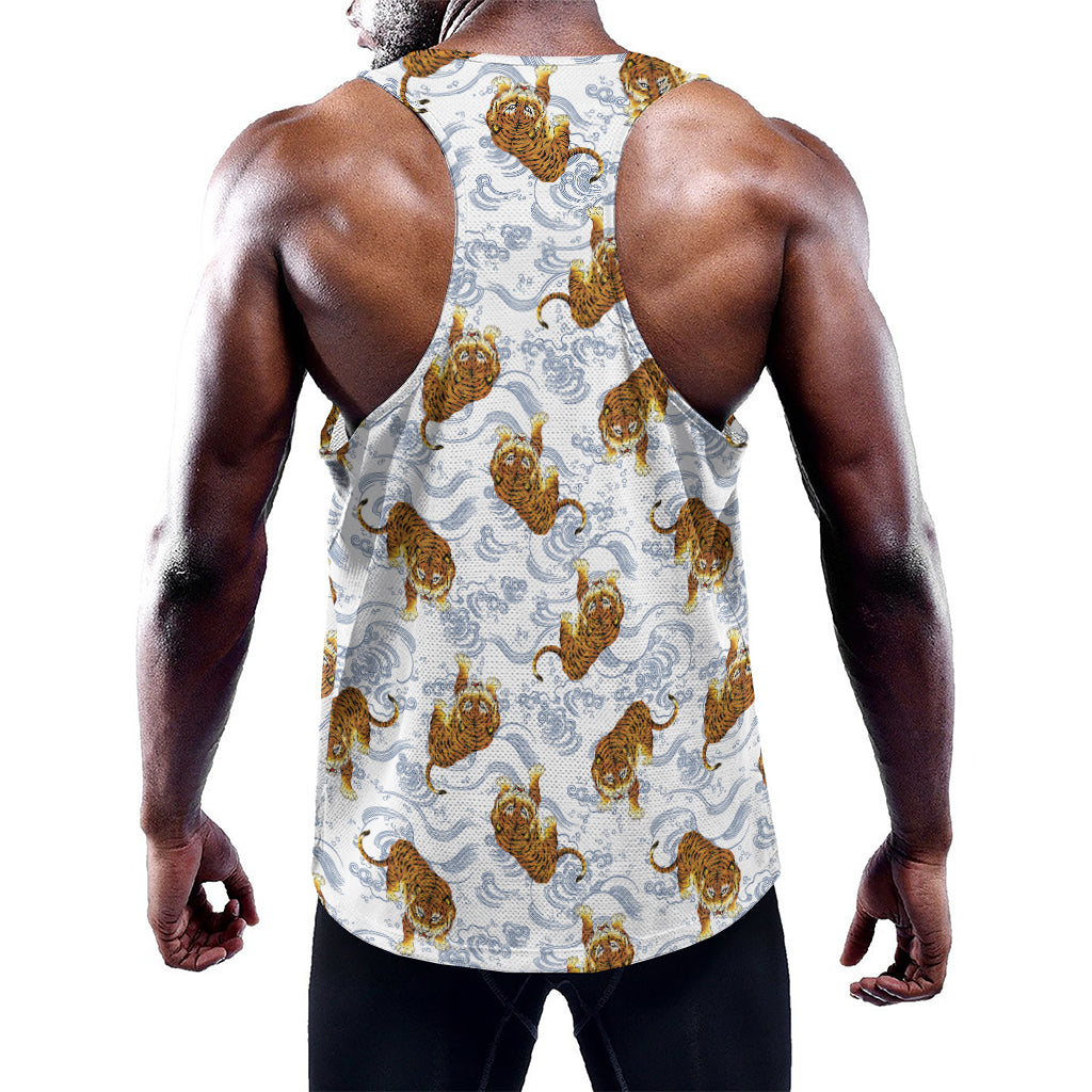 Japanese Tiger Pattern Print Training Tank Top