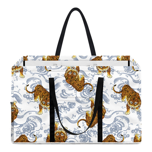 Japanese Tiger Pattern Print Utility Tote Bag