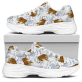 Japanese Tiger Pattern Print White Chunky Shoes