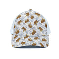 Japanese Tiger Pattern Print White Mesh Trucker Hat