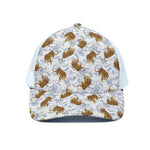 Japanese Tiger Pattern Print White Mesh Trucker Cap