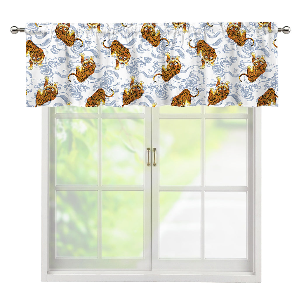 Japanese Tiger Pattern Print Window Valance
