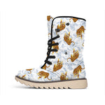 Japanese Tiger Pattern Print Winter Boots