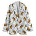 Japanese Tiger Pattern Print Women's Cotton Blazer