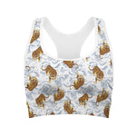 Japanese Tiger Pattern Print Women's Sports Bra