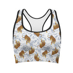 Japanese Tiger Pattern Print Women's Sports Bra