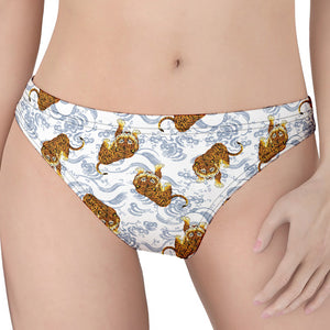 Japanese Tiger Pattern Print Women's Thong