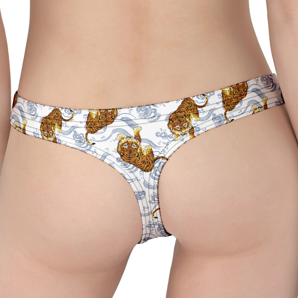 Japanese Tiger Pattern Print Women's Thong