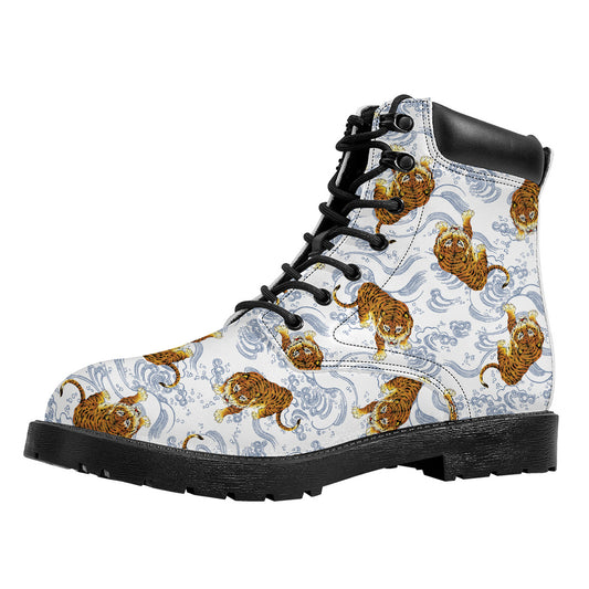 Japanese Tiger Pattern Print Work Boots