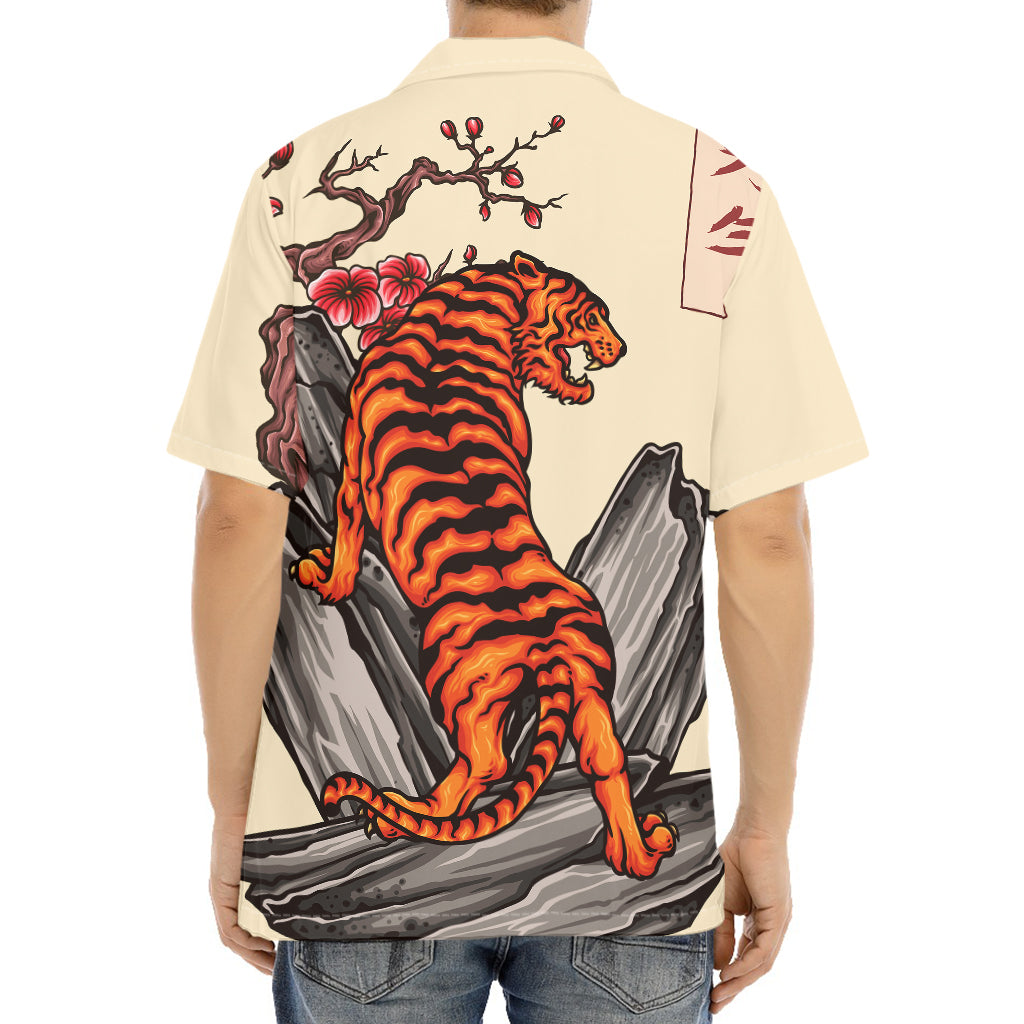 Japanese Tiger Tattoo Print Aloha Shirt