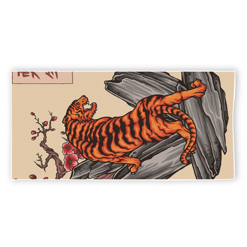 Japanese Tiger Tattoo Print Beach Towel