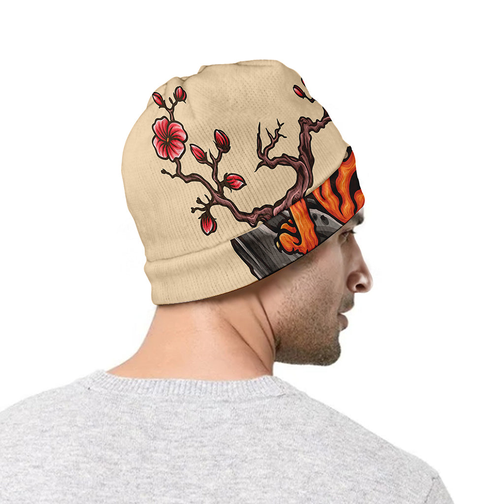 Japanese Tiger Tattoo Print Beanie