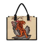 Japanese Tiger Tattoo Print Canvas Tote Bag