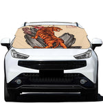 Japanese Tiger Tattoo Print Car Windshield Snow Cover