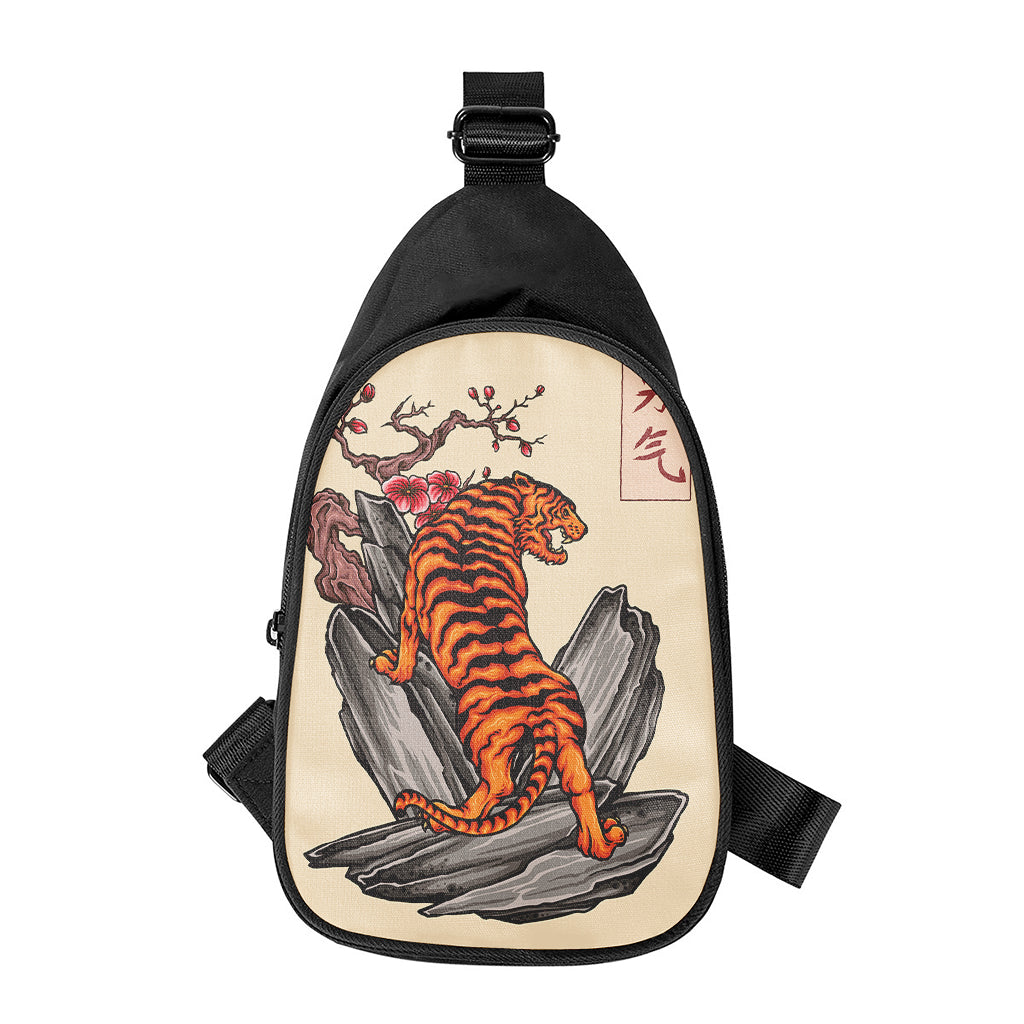 Japanese Tiger Tattoo Print Chest Bag