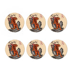 Japanese Tiger Tattoo Print Coaster Set