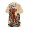 Japanese Tiger Tattoo Print Cotton Hawaiian Shirt