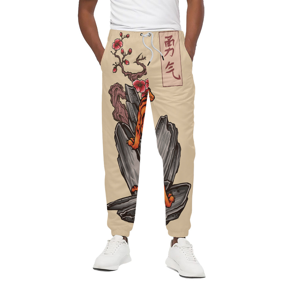 Japanese Tiger Tattoo Print Cotton Pants