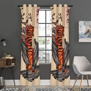 Japanese Tiger Tattoo Print Curtain