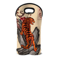 Japanese Tiger Tattoo Print Double Neoprene Wine Tote