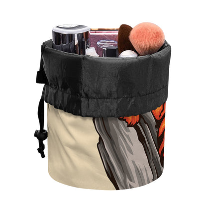 Japanese Tiger Tattoo Print Drawstring Makeup Bag
