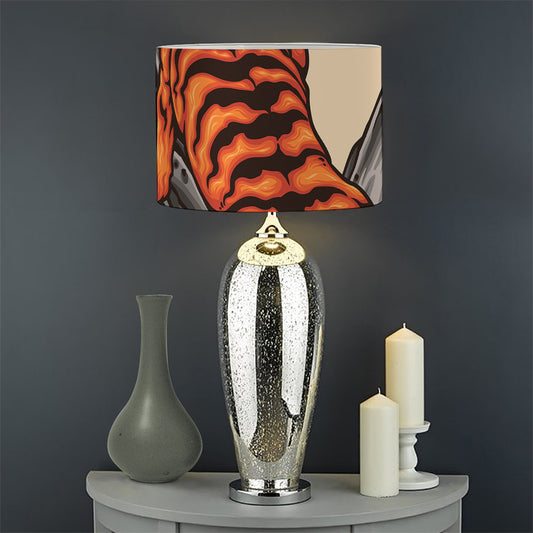 Japanese Tiger Tattoo Print Drum Lamp Shade
