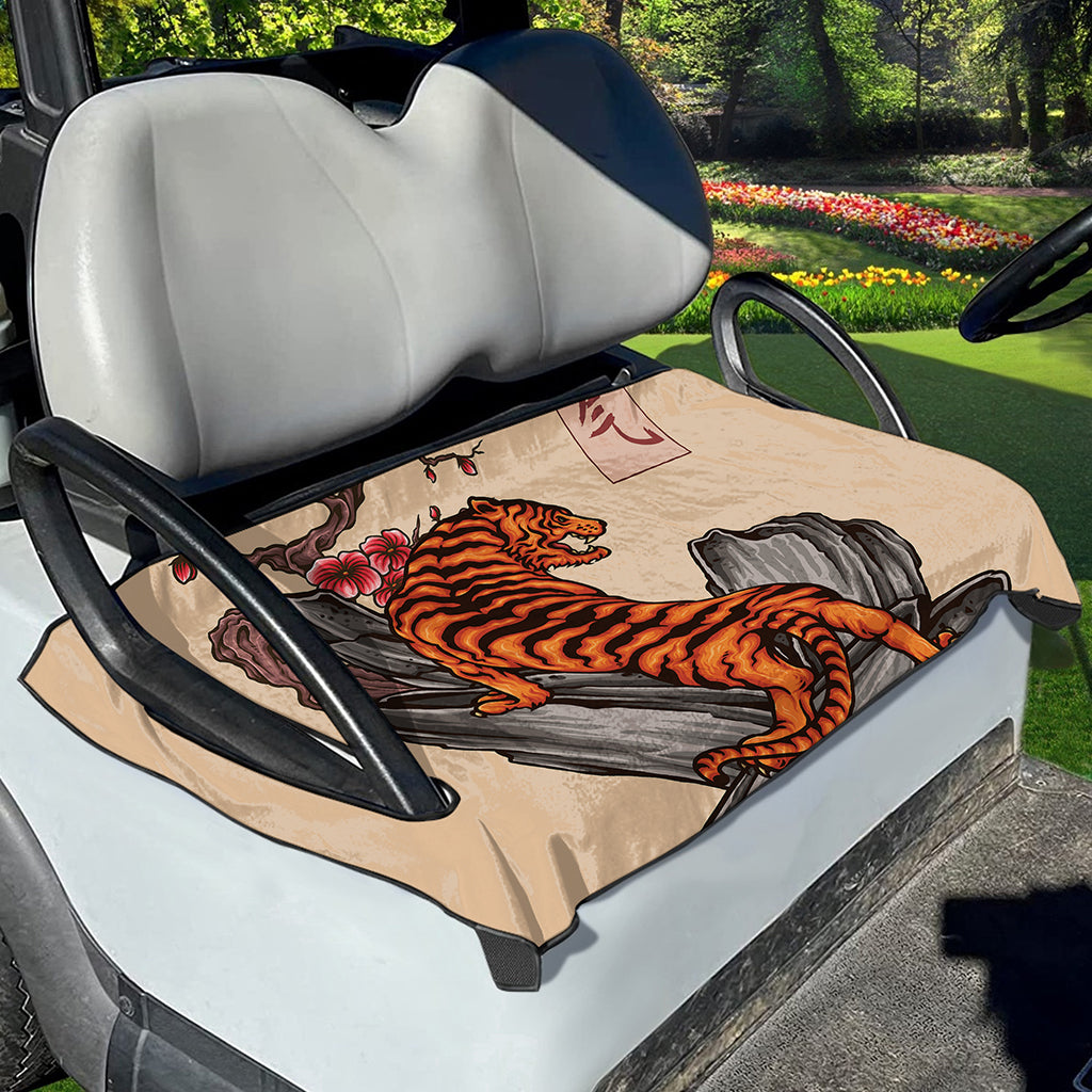 Japanese Tiger Tattoo Print Golf Cart Seat Cover