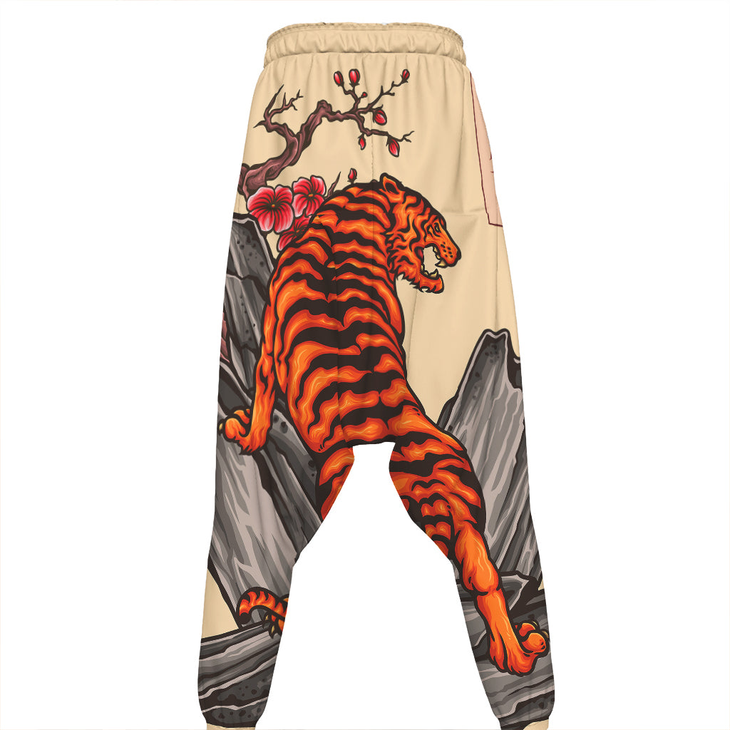 Japanese Tiger Tattoo Print Hammer Pants