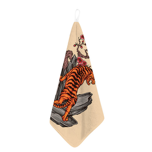 Japanese Tiger Tattoo Print Hand Towel