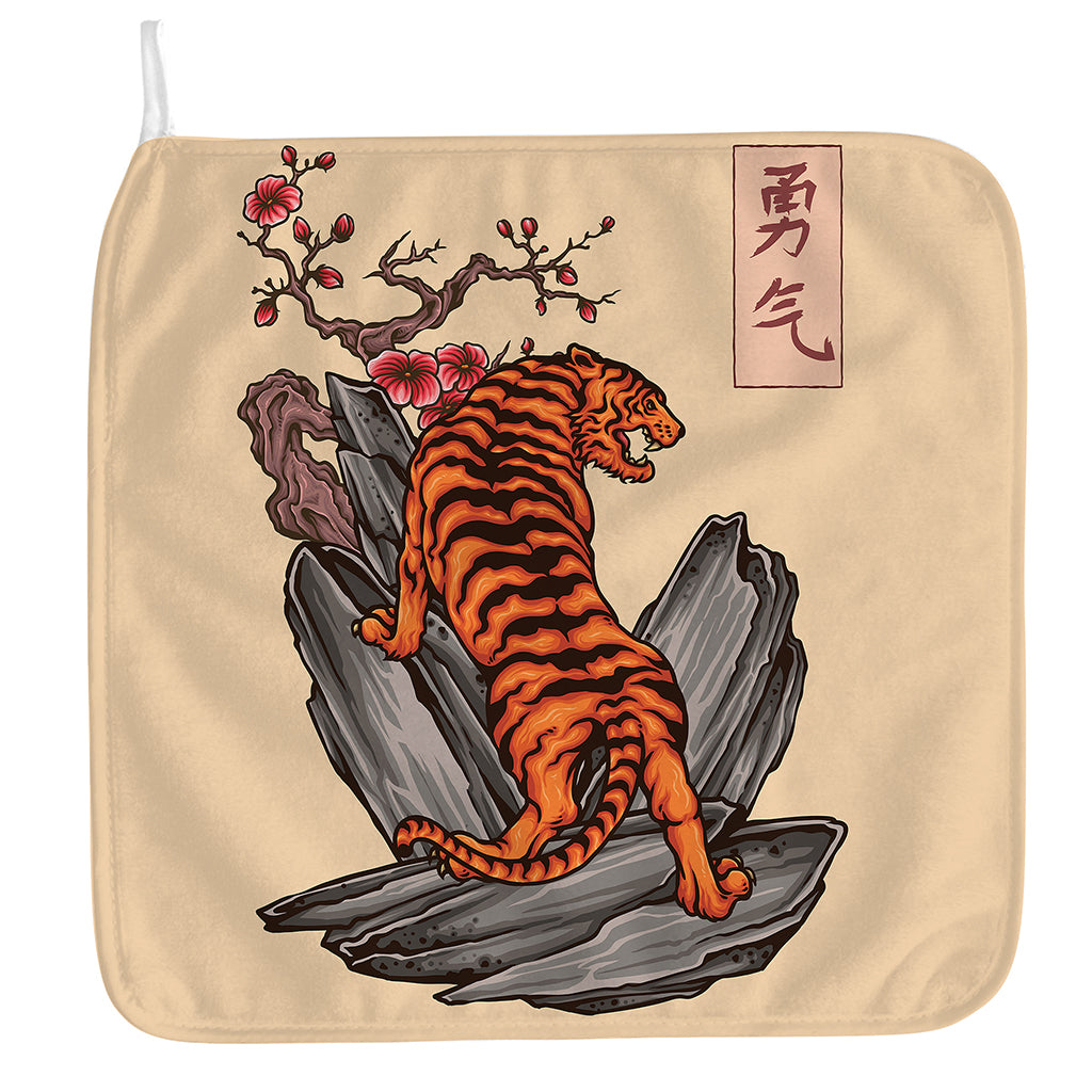 Japanese Tiger Tattoo Print Hand Towel