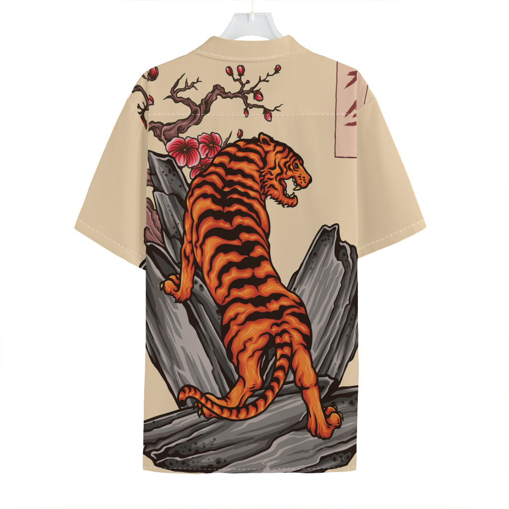 Japanese Tiger Tattoo Print Hawaiian Shirt