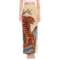 Japanese Tiger Tattoo Print High Slit Maxi Skirt
